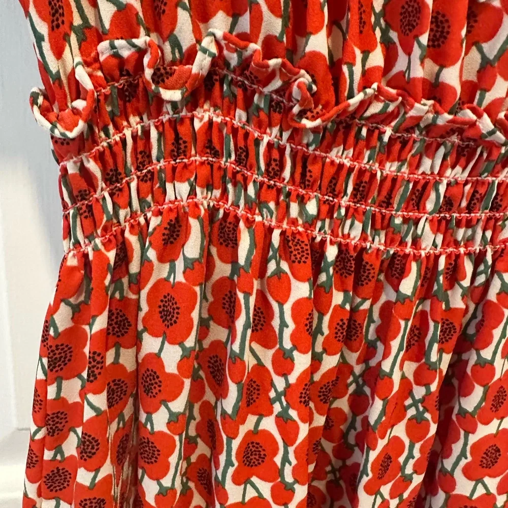 Max Studio Red & White Poppy-Print Blouse - Picture 5 of 7
